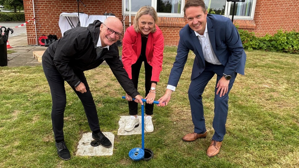 Michael Ramlau Hansen - AVK, Karina Topp - Aarhus Vand and Søren Kvorning - Kamstrup officially opens the leak detection field